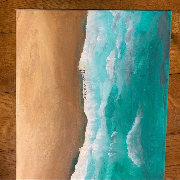 “Slowly drifting”, Waves Acrylic Painting: 12”x16” - Picture 3 of 4